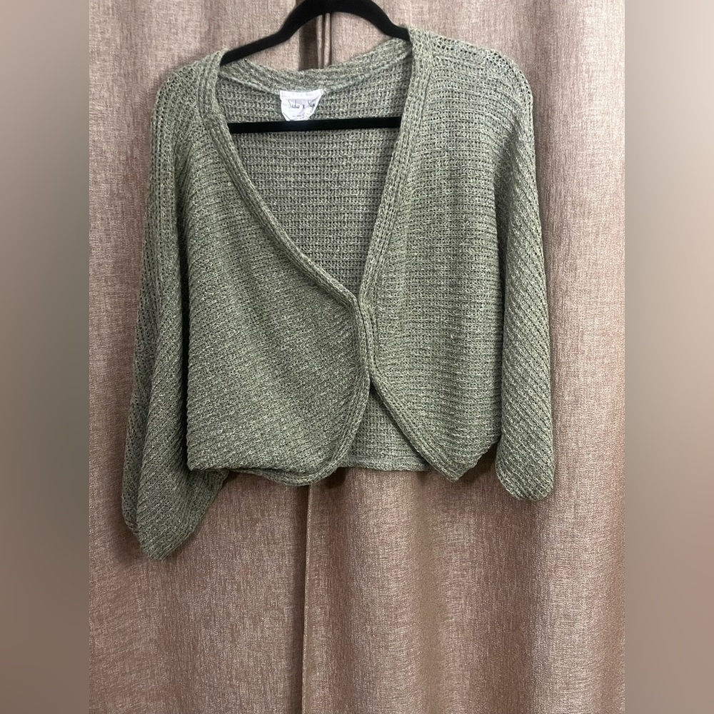 Sadie & Sage Sage Green Open-Front Sweater